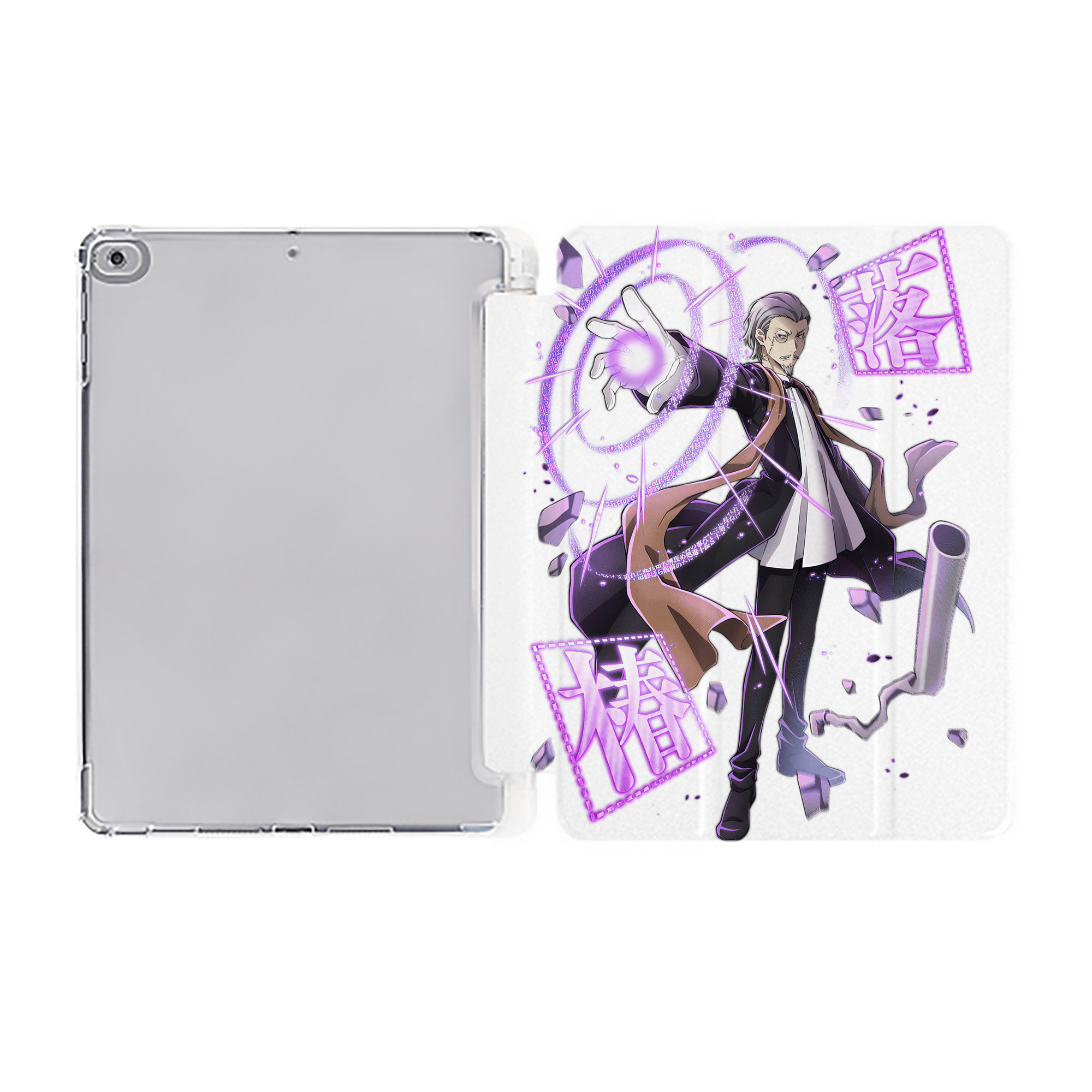 （画像用） 文豪ストレイドッグス Bungo Stray Dogs IPad ケース ペン収納付き 三つ折りスタンド PUレザー×シリコン 対応機種9.5/10.5/10.9インチ